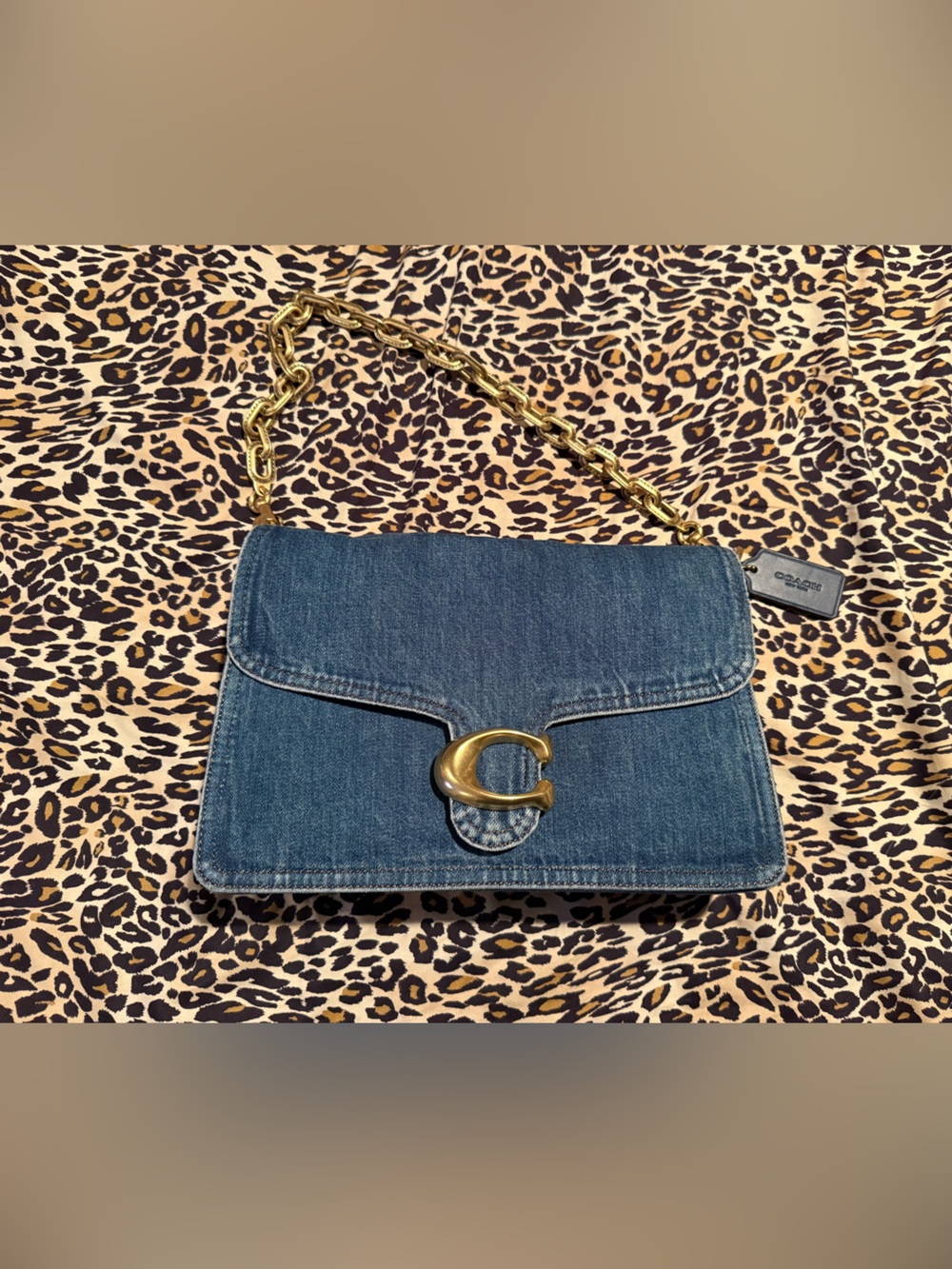 Coach Denim Chain Tabby